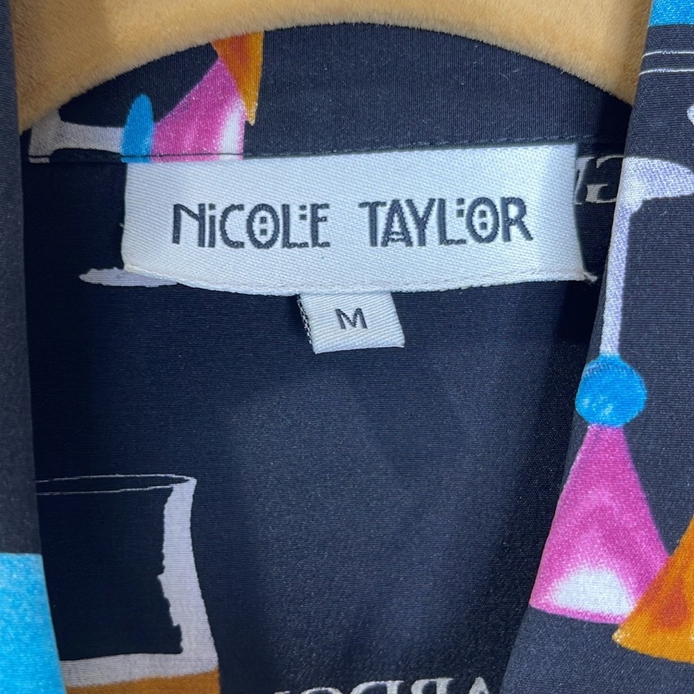 Nicole Taylor Wine Mom 90s Beaded Silk Blouse - Picture 7 of 10